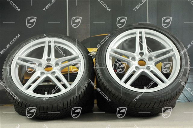 19" Koła zimowe, komplet "Carrera", felgi 8,5J x 19 ET50 + 11J x 19 ET77 + opony zimowe Continental WinterContact TS 830P 235/40 R19 + 295/35 R19 * Nie do samochodow z PCCB i tylną osią skretną