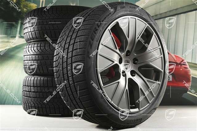 20" Turbo Aero Winterräder Satz, Felgen 9J x 20 ET54 + 11J x 20 ET60 + NEUE Pirelli Winterreifen 245/45 R20 + 285/40 R20, in Turbonit