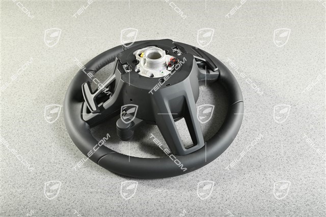 Multifunction steering wheel, sports chrono, heated, black leather/carbon