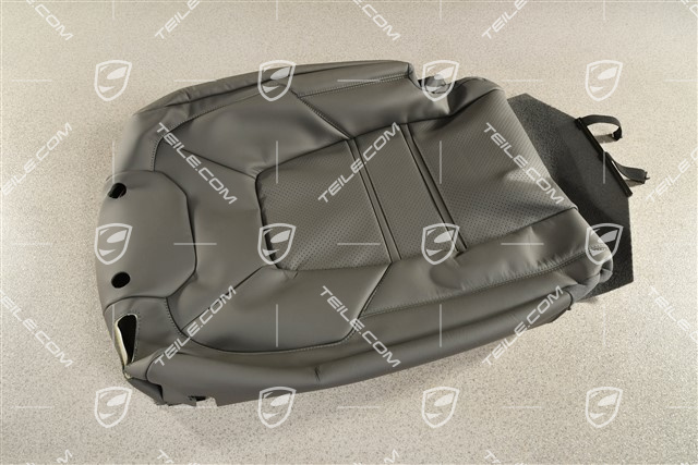 Rear seat, Backrest cover, Leather, Comfort seat, Slate Grey, L