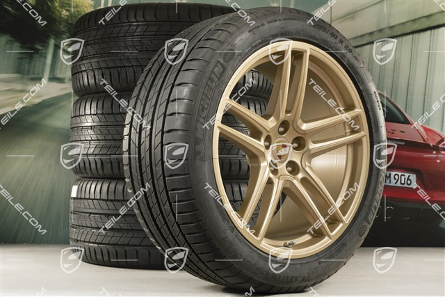 20" koła letnie komplet Turbo, felgi 9J x 20 ET26 + 10J x 20 ET19 +Oopony letnie Michelin 265/45 R20 + 295/40 R20, Aurum, z czujnikami ciśnienia RDK
