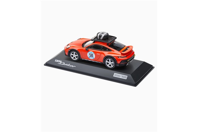 911 Dakar 992 #58, rot, schwarz, 1:43