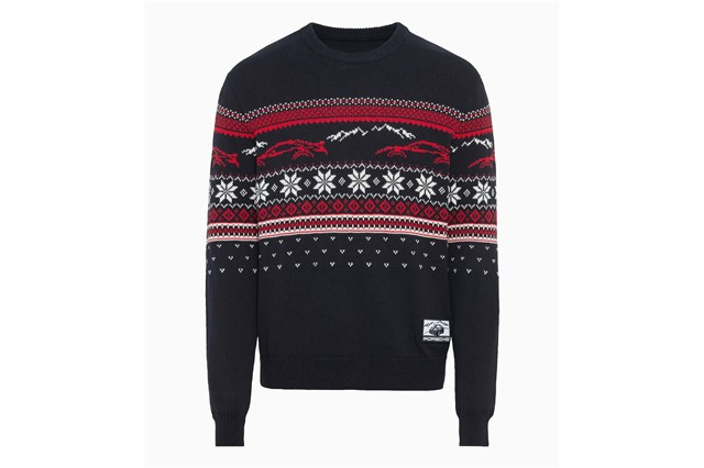 Knitted sweater – Christmas, blue, size M