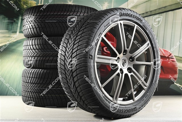 20" Panamera Turbo Winterräder Satz, Felgen 9,5J x 20 ET71 + 10,5J x 20 ET71 + NEUE Bridgestone Winterreifen 275/40 R20 + 315/35 R20, Turbonit