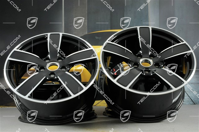 20" Felgensatz Carrera Sport, 8,5J x 20 ET57 + 10,5J x 20 ET51, Tiefschwarz Metallic