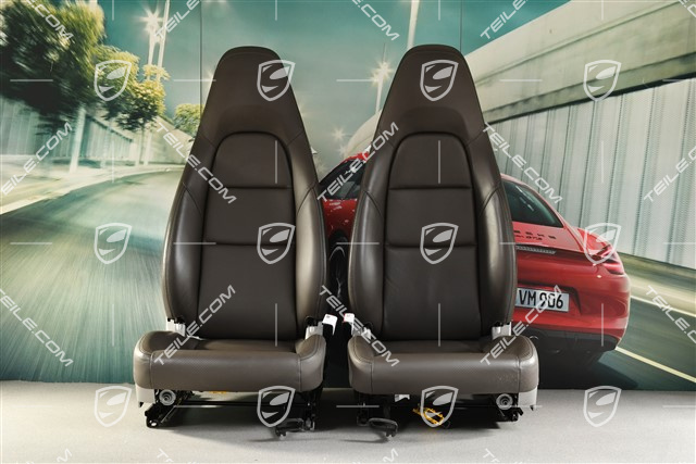 Seats, el. adjustable, leather, agate grey, set, L+R