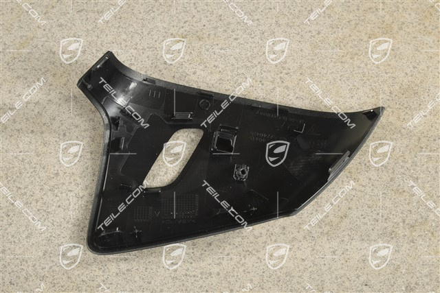Spiegel, Blende unten, Schwarz / elektr. anklappbar, L