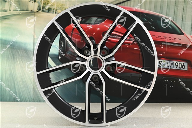 20"+21" Carrera Exclusive Design wheel rim set, rims 8.5J x 20 ET50 + 11.5J x 21 ET79, black satin matt