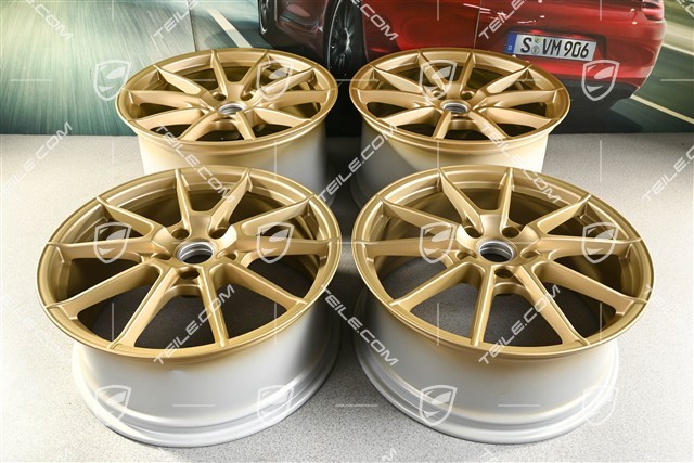 20-inch "Spyder" / "718 Sport" wheel rim set, rims 8,5J x 20 ET57 + 10,5J x 20 ET47, Aurum satin mat