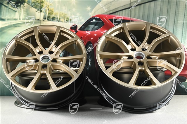21-inch wheel rim set Cayenne Exclusive Design, 11J x 21 ET49 + 9,5J x 21 ET46, for Cayenne Coupé, neodyme