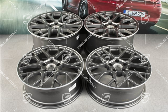 20+21" Felgensatz RS Spyder, Felgen: vorne 8,5J x 20 ET50 + hinten 11,5J x 21 ET67, platinum-seidenmatt