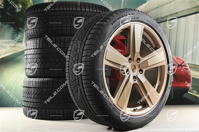 22" Winterräder Cayenne Exclusive Design Sport, Felgen 10J x 22 ET48 +11,5J x 22 ET52 + Continental Winterreifen 285/40 R22 + 315/35 R22, Neodyme