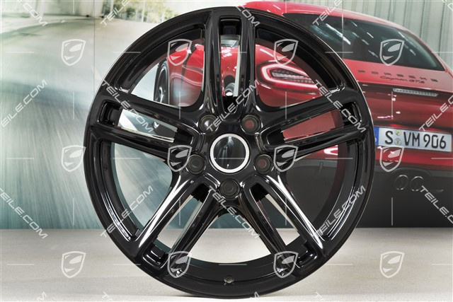 19" Komplet felg Panamera TURBO, 10J x 19 ET61 + 9J x 19 ET60, czarny wysoki połysk