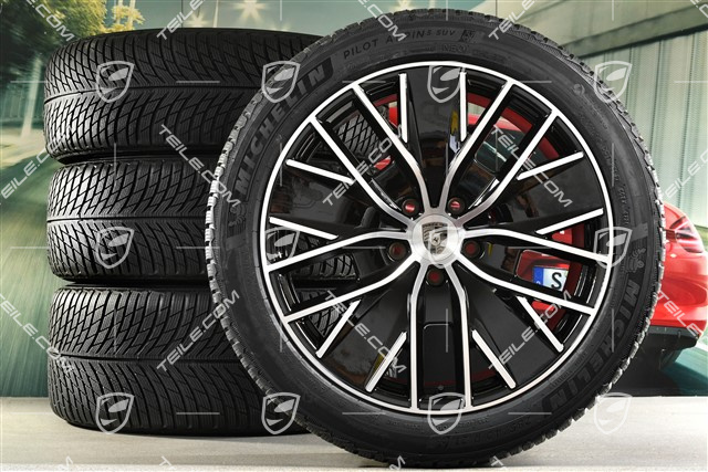 21-inch Macan Design winter wheel set, rims 8,5J x 21 ET27 + 10,5J x 21 ET47 + NEW Michelin Pilot Alpin 5 SUV winter tyres 255/45 R21 + 285/40 R21, black high gloss