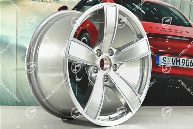 20-inch wheel rim set Carrera Sport, 8,5J x 20 ET57 + 10,5J x 20 ET47, Platinum silver metallic