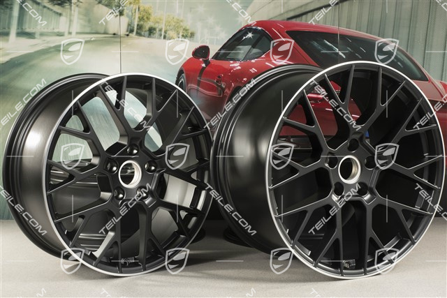 20+21" Felgensatz RS Spyder, Felgen: vorne 8,5J x 20 ET53 + hinten 11,5J x 21 ET67, schwarz seidenmatt