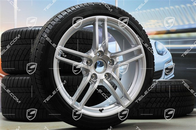 19" winter wheel set Carrera, wheels 8,5J x 19 ET54 + 11J x 19 ET48 + Continental winter tyres 235/40 R19 + 295/35 R19, TPMS.