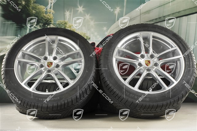 20" Cayenne COUPE Sport Winterräder Satz, Felgen 9J x 20 ET50 + 10,5J x 20 ET55 + Continental Winterreifen 275/45 R20 + 305/40 R20, mit RDK-Sensoren