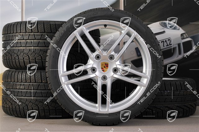 19" Komplet kół zimowych Carrera, felgi 8,5J x 19 ET54 + 11J x 19 ET48 + opony zimowe Pirelli 235/40 R19 + 295/35 R19, bez czujników ciśn