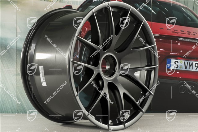 20"+21" GT2RS/GT3RS Magnesium zestaw kół, felgi 9,5 J x 20 ET50 + 12,5 J x 21 ET48, czarny satynowy półmat