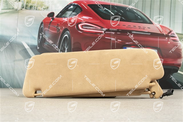 Blenda przeciwsłoneczna, z lusterkiem, Sand beige, Alcantara, R