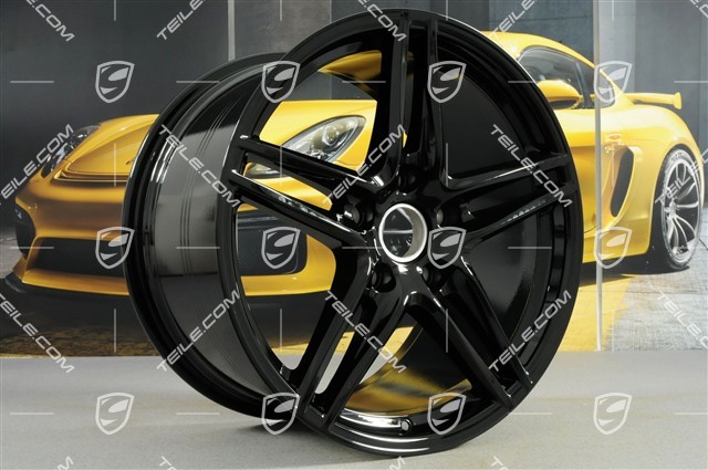 19-inch Carrera VI rim set, 8,5J x 19 ET50 + 11J x 19 ET77, for winter use, black high gloss