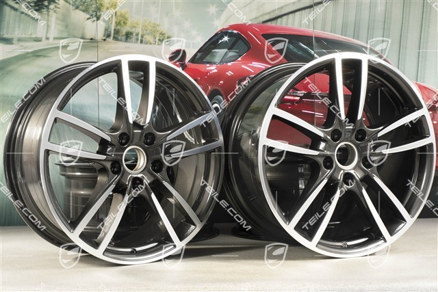 20" Cayenne Sport Felgensatz, 10,5J x 20 ET55 + 9J x 20 ET50, Titan
