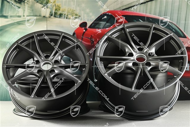 20" Carrera S IV Felgensatz, Felgen 8,5 J x 20 ET49 + 11,5 J x 20 ET76, Platinum-Seidenmatt