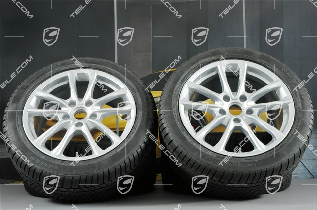 19" Winterräder Satz "Panamera S", Felgen 9J x 19 ET64 + 10,5 J x 19 ET62 + NEUE Continental ContiWinterContact PS830 P Winterreifen 265/45 R19 + 295/40 R19