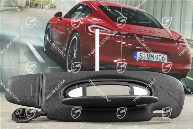 Sonnenblende, mit Spiegel, Kunstleder, Schwarz, Coupe, R