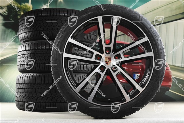 22" Winterräder Sport Design, Felgen 10J x 22 ET48 +11,5J x 22 ET61 + NEUE Continental Winterreifen 285/40 R22 + 315/35 R22, in Schwarz Hochglanz