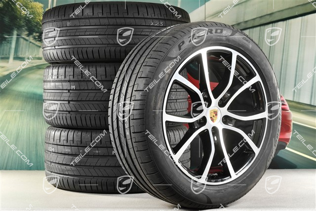 21-inch Cayenne Coupe Exclusive Design summer wheel set, rims 9,5J x 21 ET46 + 11,0J x 21 ET49 + NEW Pirelli P Zero summer tyres 285/45 R21 + 315/40 R21, with TPMS