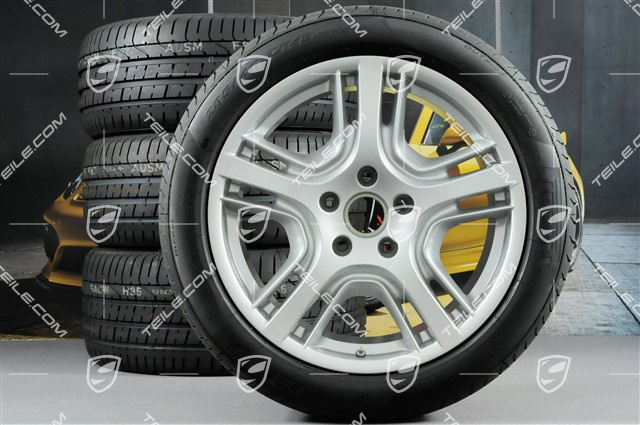 19" Panamera Design Sommerräder Satz, Felgen 9J x 19 ET 60 + 10J x 19 ET61 + Sommerreifen 255/45 R19+285/40 R19, RDK-Sensoren