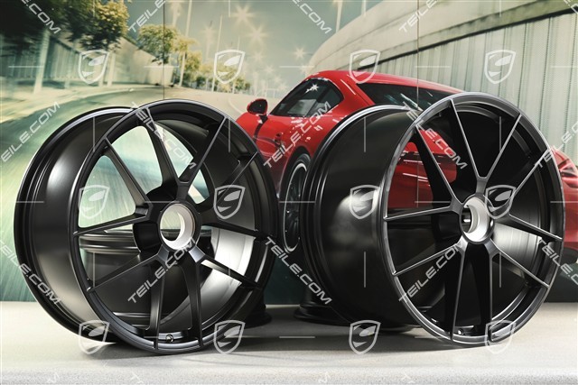20+21"Carrera GTS, 8,5J x 20 ET50 + 11J x 21 ET82, czarny satynowy półmat