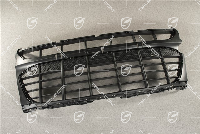 Front bumper Grille centre / middle with Park Assist, Black