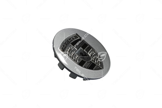 Radzierdeckel Satz, konkav, Wappen in Turbonit / Rhodium, adamantium dark