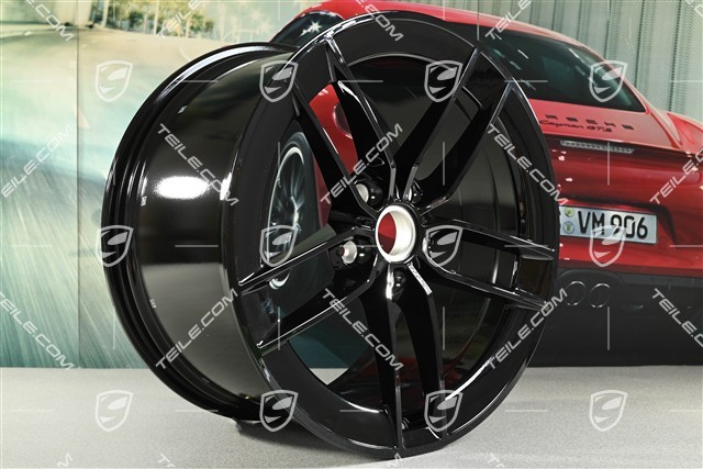 20"+21" Carrera Exclusive Design Felgensatz, Felgen 8,5J x 20 ET50 + 11,5J x 21 ET79, schwarz hochglanz