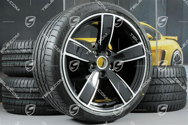 20" koła letnie, komplet Carrera Sport, felgi 8,5J x 20 ET49 + 11,5J x 20 ET56 + opony letnie 245/35 R20 + 305/30 R20, czarny metalik (Jet Black met.)