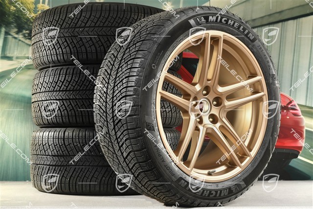 20" "Macan Turbo" Winterräder Satz, Felgen 9J x 20 ET26 + 10J x 20 ET19 + Michelin Latitude Alpin 5 Winterreifen 265/45 R20 + 295/40 R20, neodyme, mit RDK-Sensoren