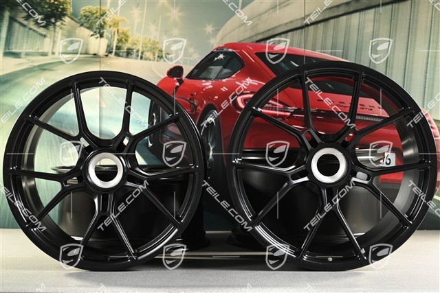 20"+21" GT3 Felgen Satz, 9,5J x 20 ET46 + 12J x 21 ET45, schwarz seidenmatt