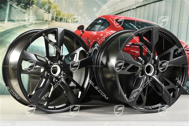 21" Wheel rim set Cross Turismo Design, 9,5J x 21 ET60 + 11,5J x 21 ET66, in black satin-mat