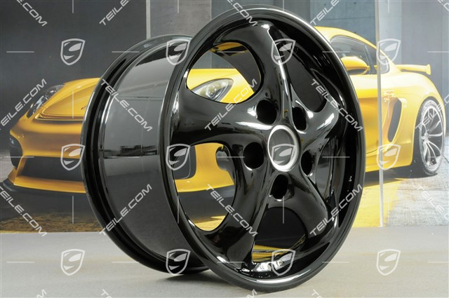 17" felga Carrera, 9J x 17 ET55, czarny wysoki połysk