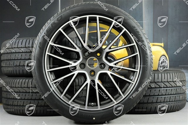 21" Cayenne RS Spyder Sommerräder Satz, Felgen 9,5J x 21 ET46 + NEUE 11,0J x 21 ET49 + Pirelli P Zero Sommerreifen 285/40 R21 + 315/35 R21