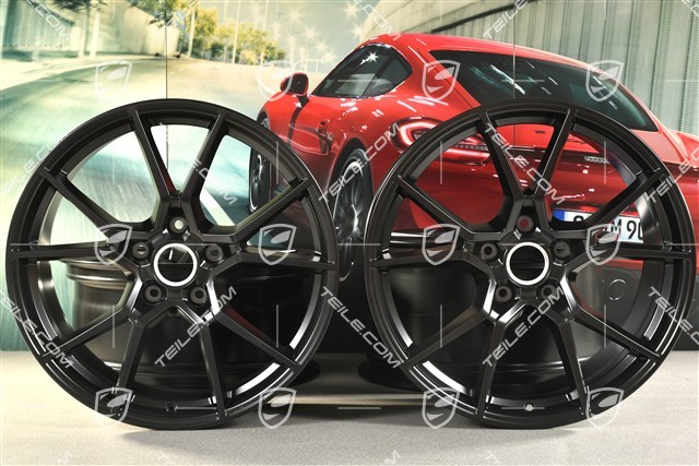 20" komplet felg Cayenne S, 10,5J x 20 ET64 + 9J x 20 ET50, czarny satynowy mat