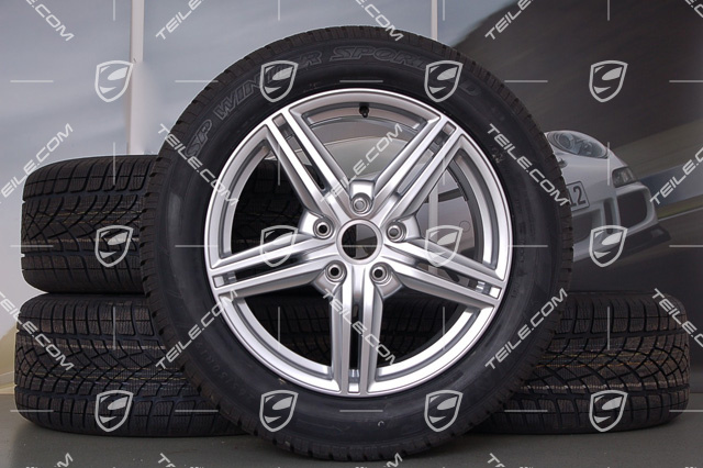 19" Cayenne Design II Winterräder Satz, 4x Felgen 8,5 J x 19 ET 59 + 4x Dunlop Winterreifen 265/50 R 19 110V XL M+S, ohne RDK-Sensoren