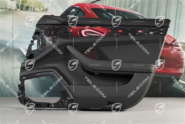 Tapicerka drzwi, Przód, skóra, Czarna, R