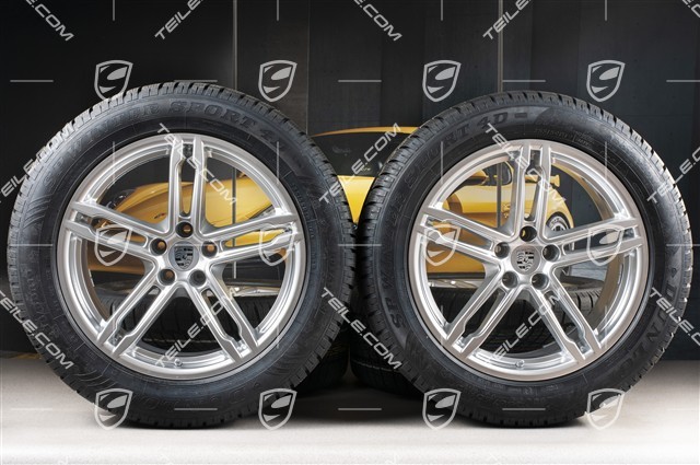 19" "Macan Turbo" Winterräder Satz, Felgen 8J x 19 ET21 + 9J x 19 ET21 + NEUE Dunlop Winterreifen 235/55 R19 + 255/50 R19, mit RDK-Sensoren