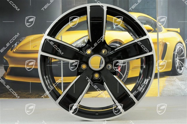 20" Felgensatz Carrera Sport, 8,5J x 20 ET57 + 10,5J x 20 ET51, Tiefschwarz Metallic