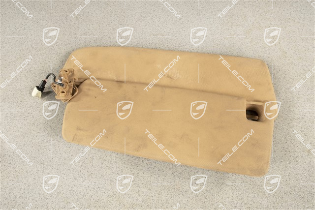 Blenda przeciwsłoneczna, z lusterkiem, Sand beige, Materiałowa, L