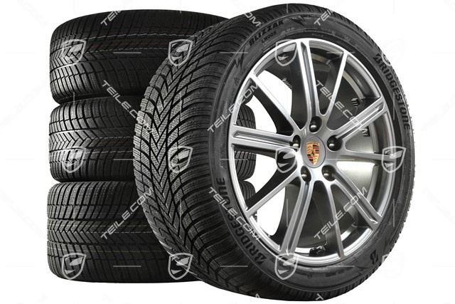 20" Panamera Turbo Koła zimowe, komplet, felgi 9,5J x 20 ET71 + 10,5J x 20 ET71 + opony zimowe Bridgestone 275/40 R20 + 315/35 R20, Adamantium